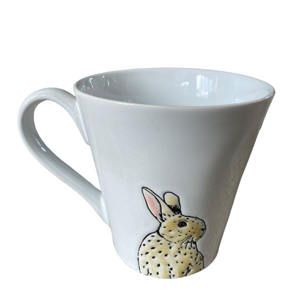 ELI +ANA Easter Bunny Rabbit Mug White Embossed Ceramic Spring Tea Cup New - Picture 8 of 10